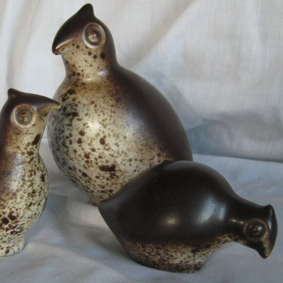 Howard Pierce California MCM Quail Family 3 Piece Set Mama & 2 Chicks- Vintage - Picture 2 of 7
